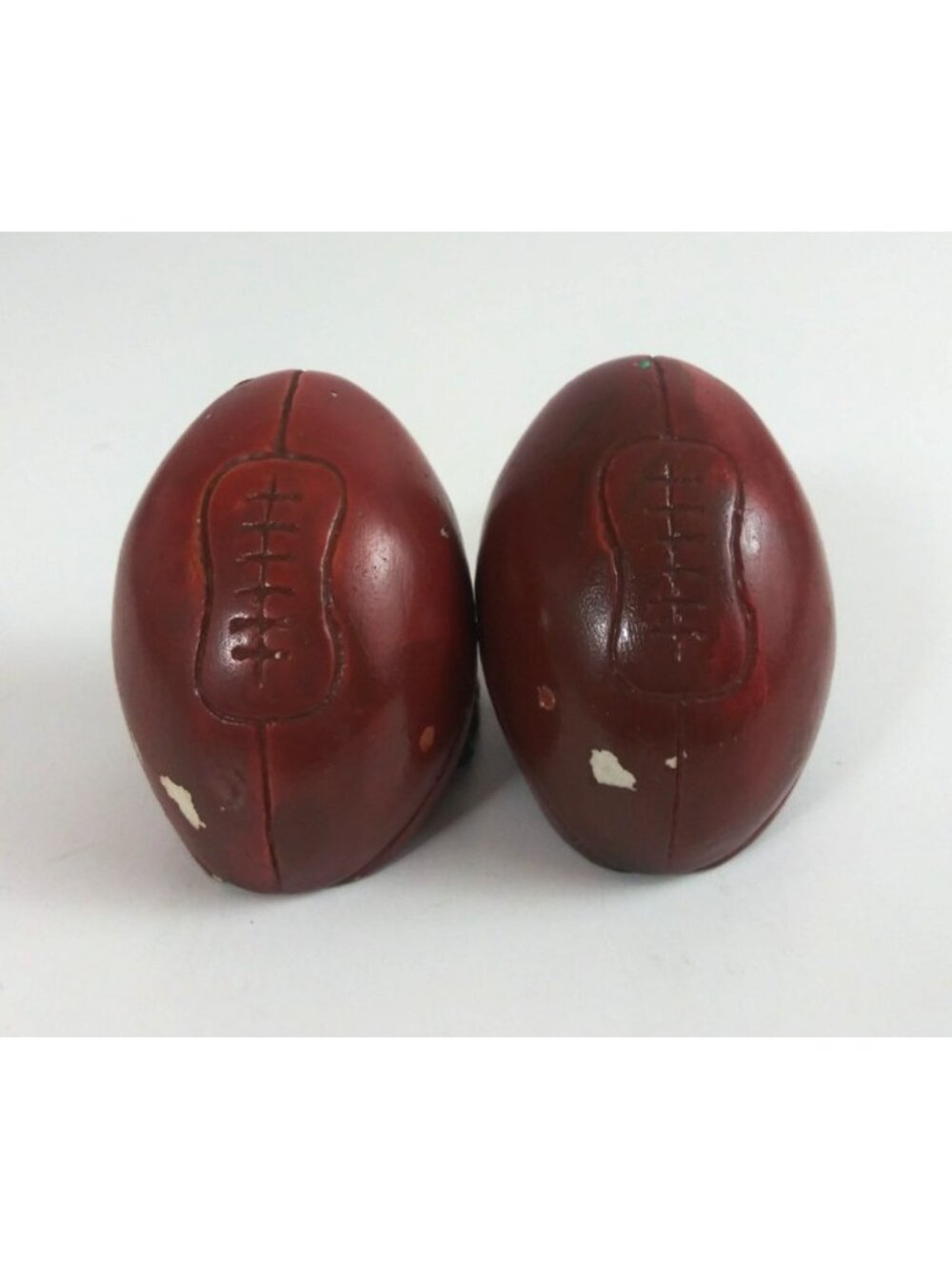 Vintage Football On Grass Ceramic Salt & Pepper Shakers Japan